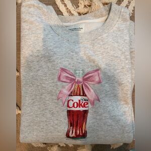 Abercrombie & Fitch Gray Sweatshirt with Pink Bow and Diet Coke Graphic
